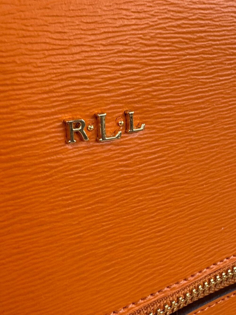 orange Lauren Ralph Lauren Newbury Sabine Satchel - Picture 3 of 14